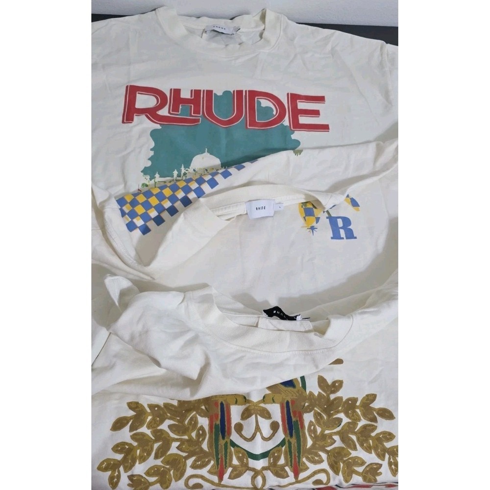 3pc Rhude Tobacco Tee Off White New Money Streetwear Shirt Boxy Fit Urban Men Lg